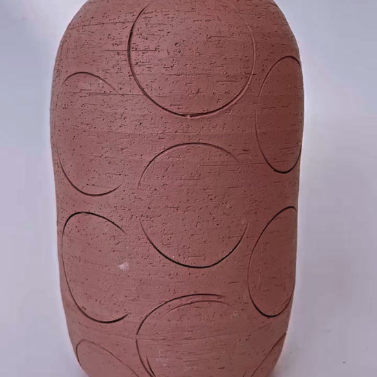 Polka Dot vase in white and natural stoneware - Hey Moon Ceramics