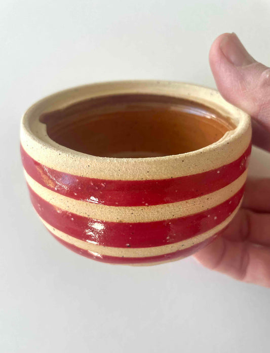 Red striped ash tray SALE