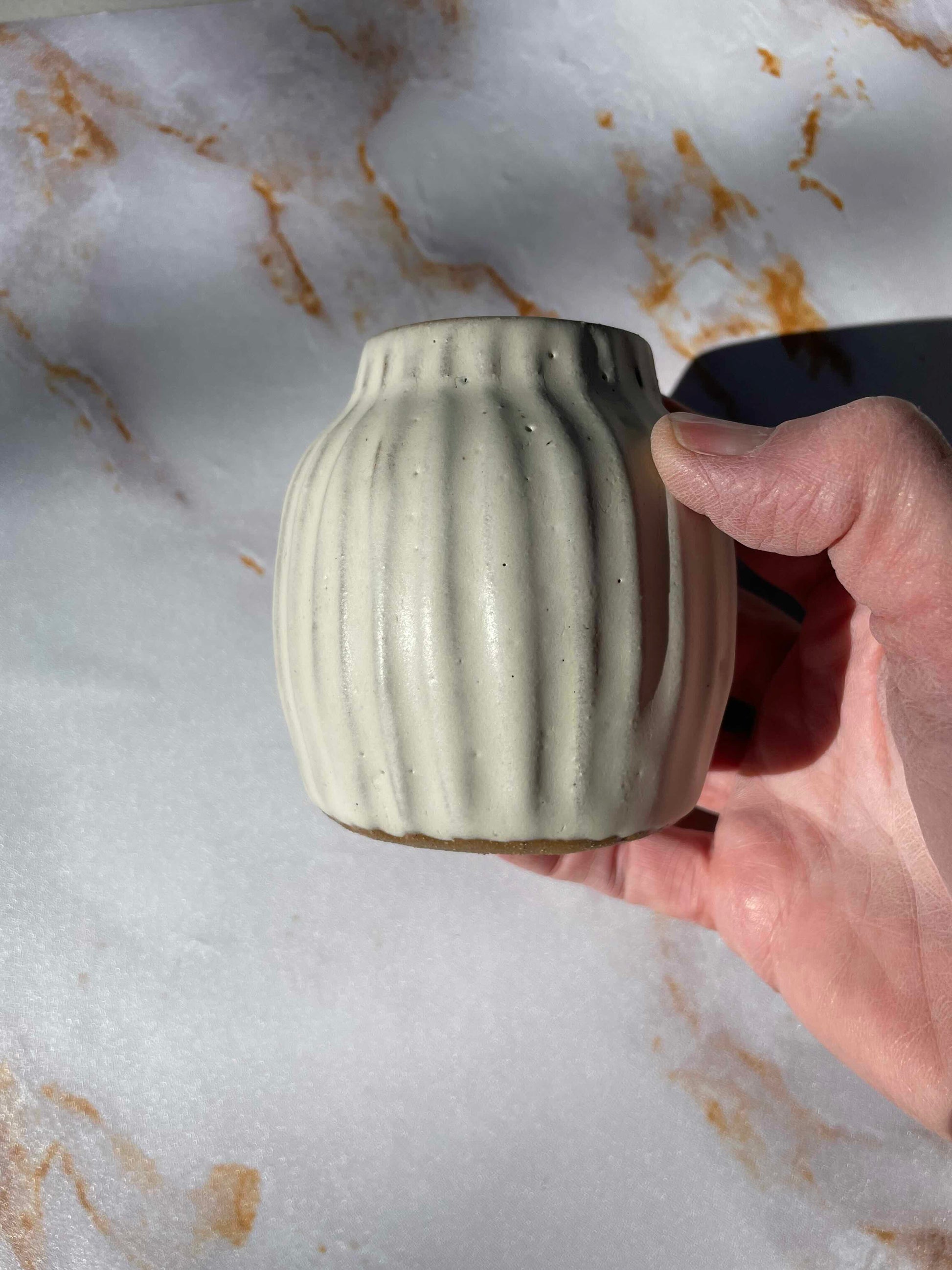 small etched white vase - hey moon ceramics