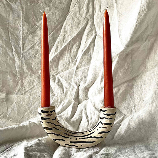 ceramic double candle holder