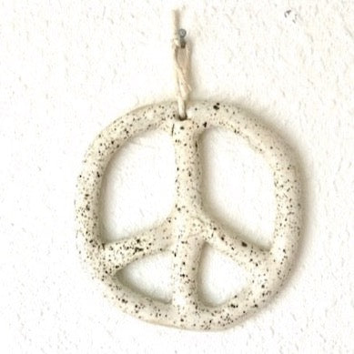 Hey Moon Peace Ornament in Speckle - Hey Moon Ceramics